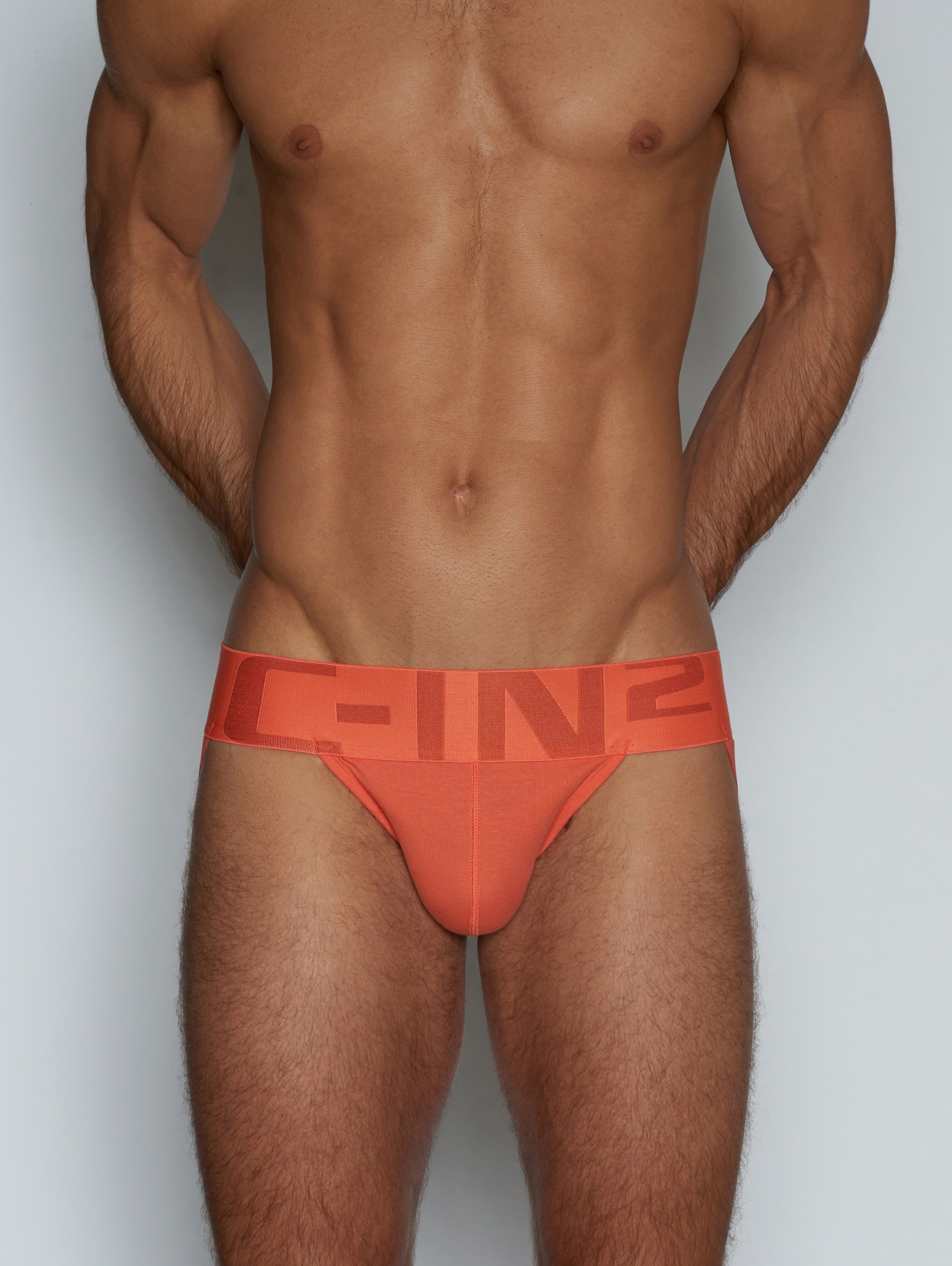 Jockstrap C-IN2 CORE en color naranja — ropa interior masculina premium